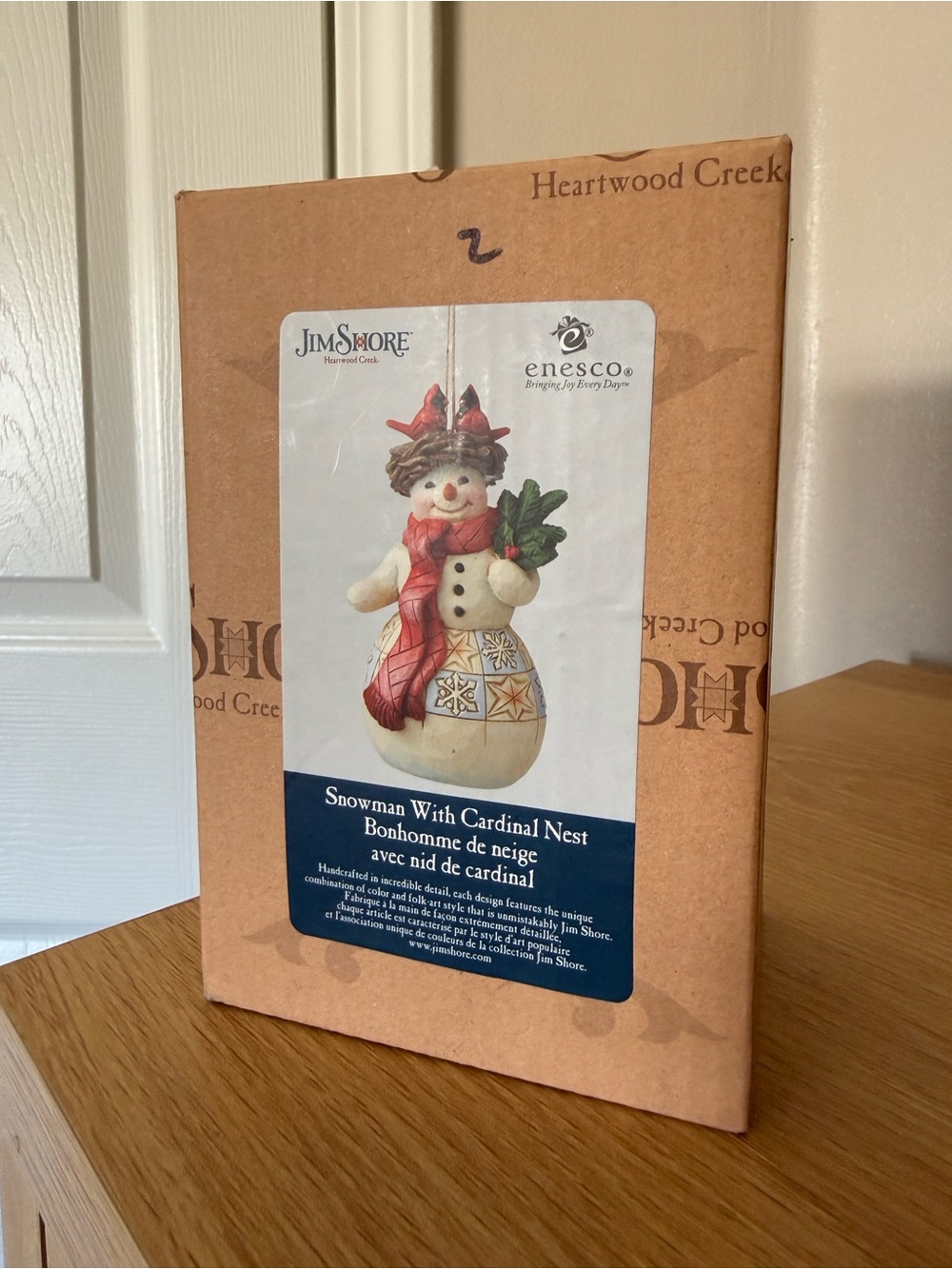 2021 Jim Shore Snowman with Cardinal Nest Hanging Ornament